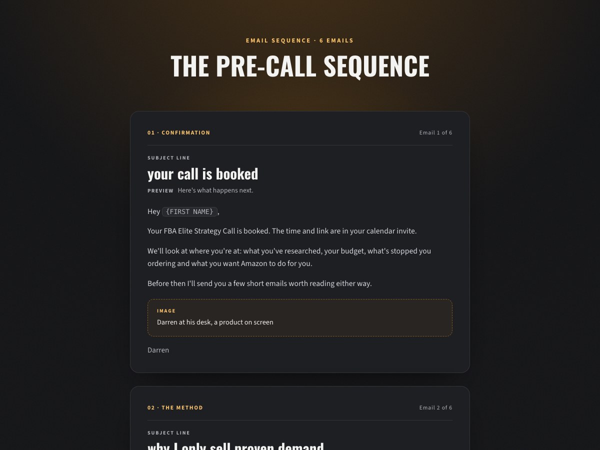 VSL pre-call sequence preview